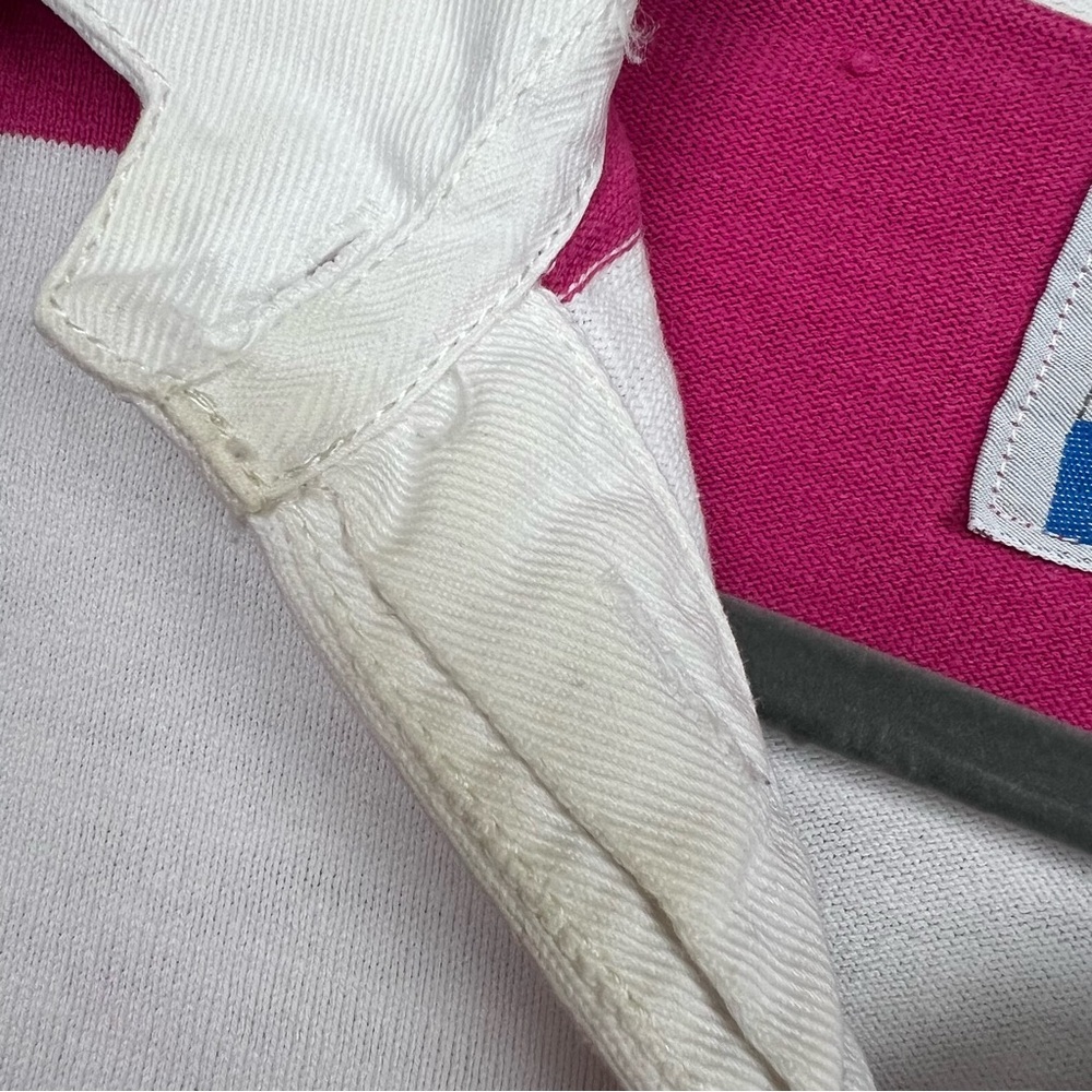 Authentic Lands’ End Vintage Rugby Shirt – Pink & White Stripe – Women’s M - Picture 7 of 9